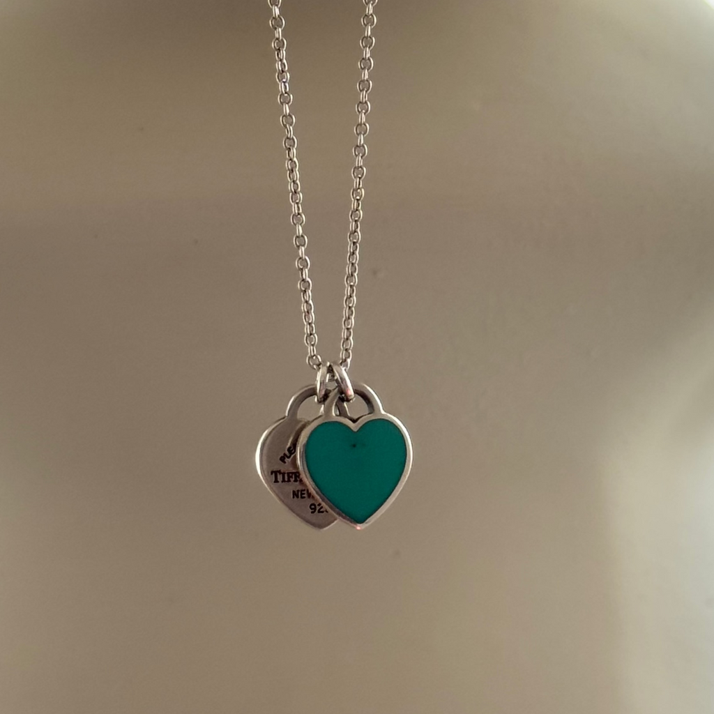 Collar doble corazón azul Tiffany & Co