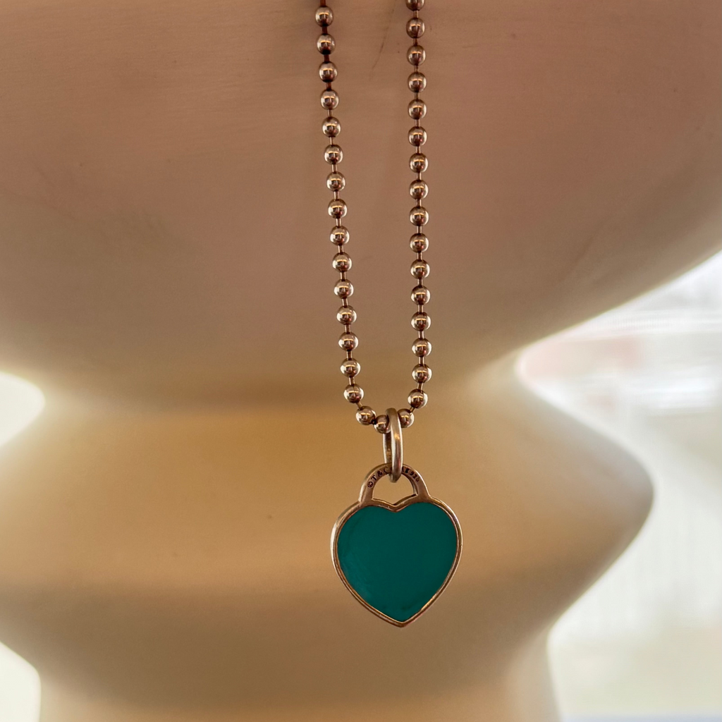 Collar corazón grande azul Tiffany & Co