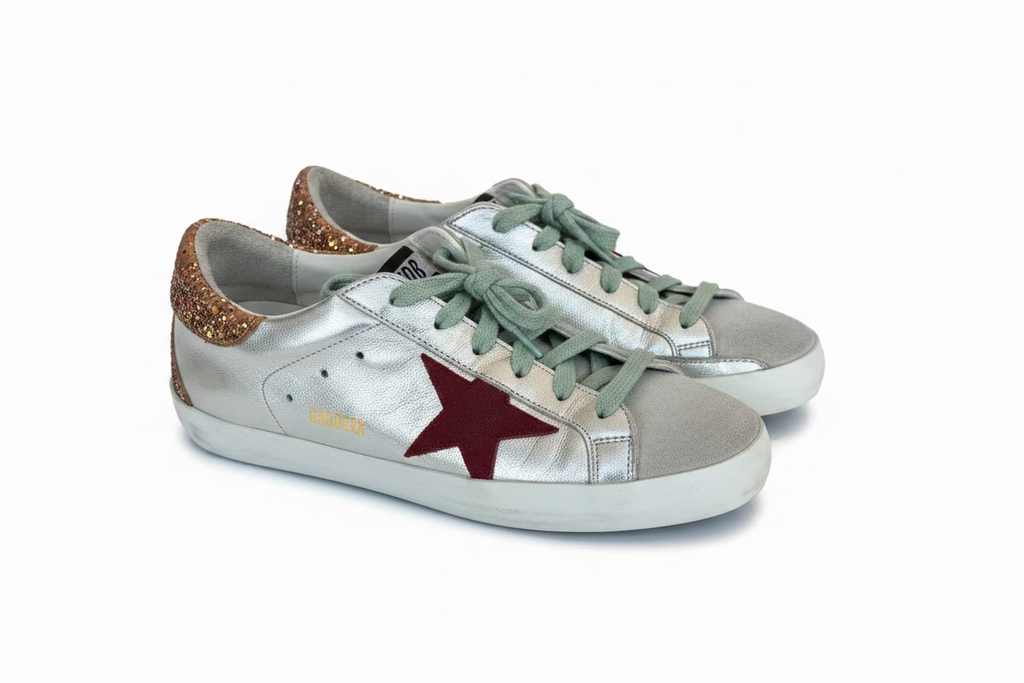 Tenis Golden goose plateados